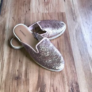 Express Pink Sequin Slip on Shoes